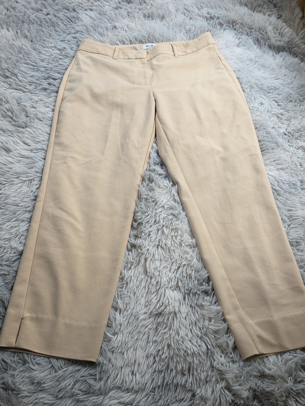 White House Black Market Cropped Dress Pants in Light Beige